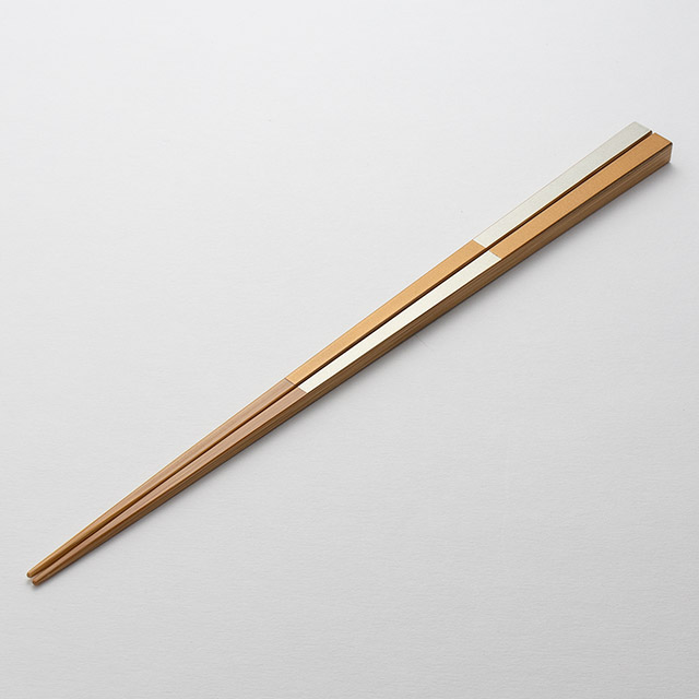 箸 市松 竹製 銀/金