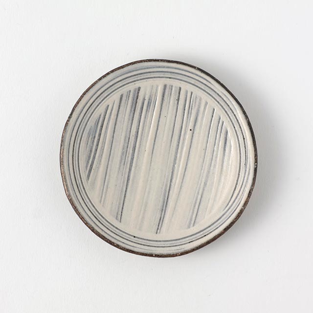 奥田章 うず刷毛目10cm丸皿