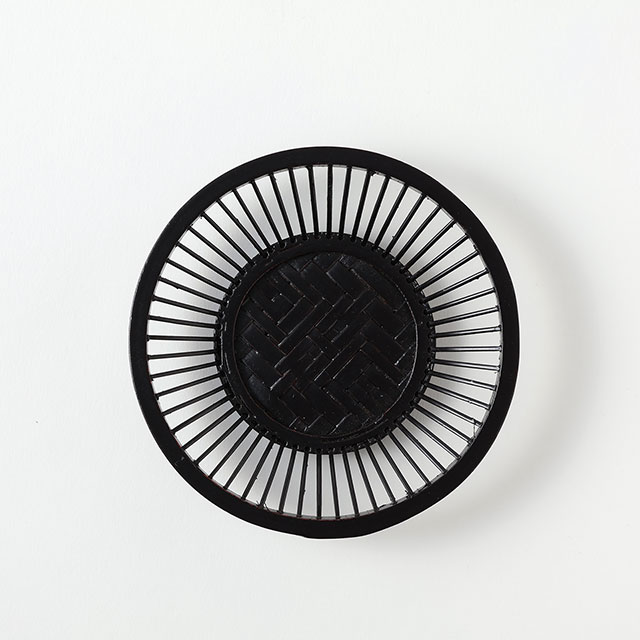 中布竹　茶托　黒