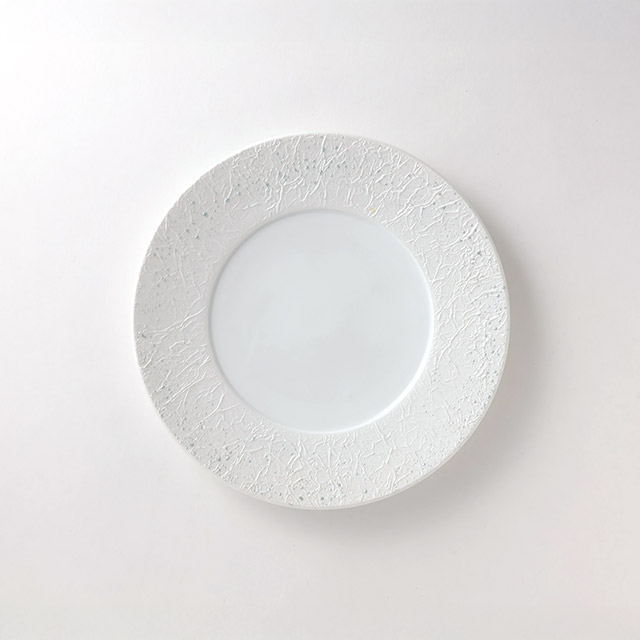 白　丸皿　しずく　27cm