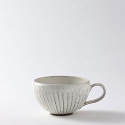 粉引　削ぎ目　スープカップ
