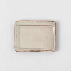 煌陶窯　星野晃一　Ｂｅ長方形皿9.7×7.2