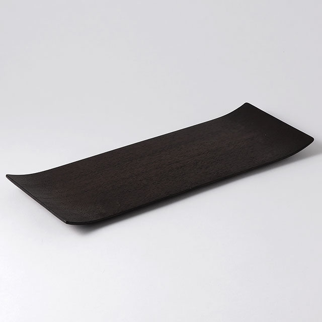 下尾和彦　茶木長方形トレー上