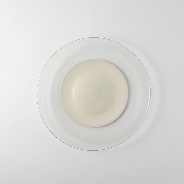 由水常雄 ガラスプレート(内側白)