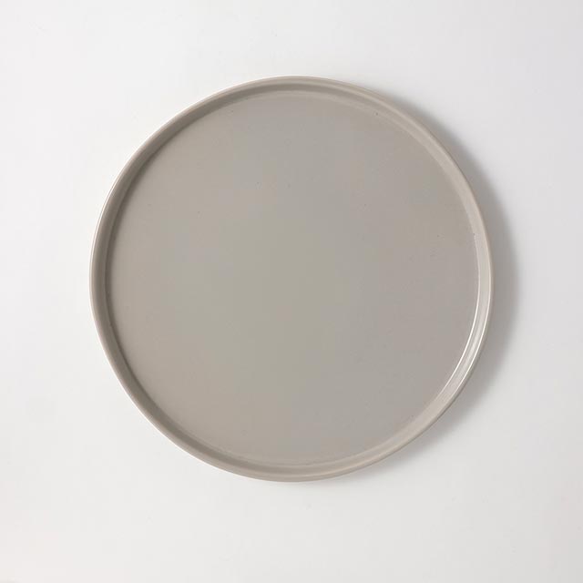 spin flat　グレー丸皿　30cm