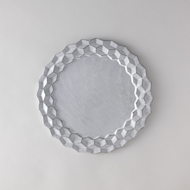 アスティエ Vキューブ27cm皿白 フランス