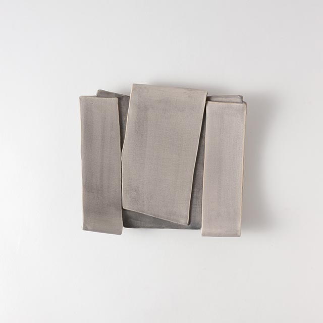 折紙グレー皿 17×15