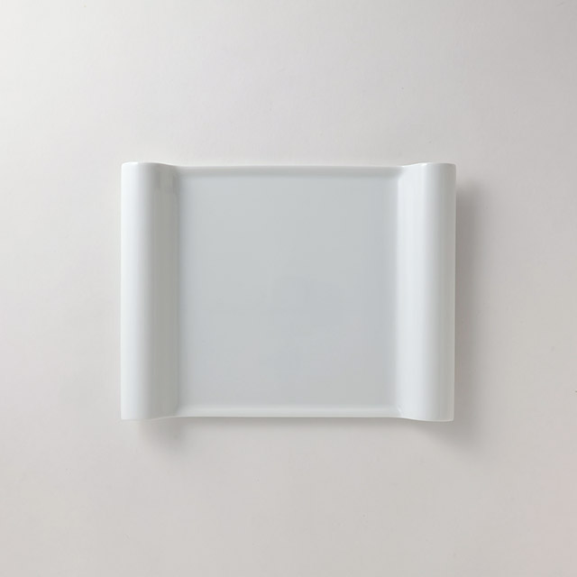 アルテ　白皿サイド半円　28×22