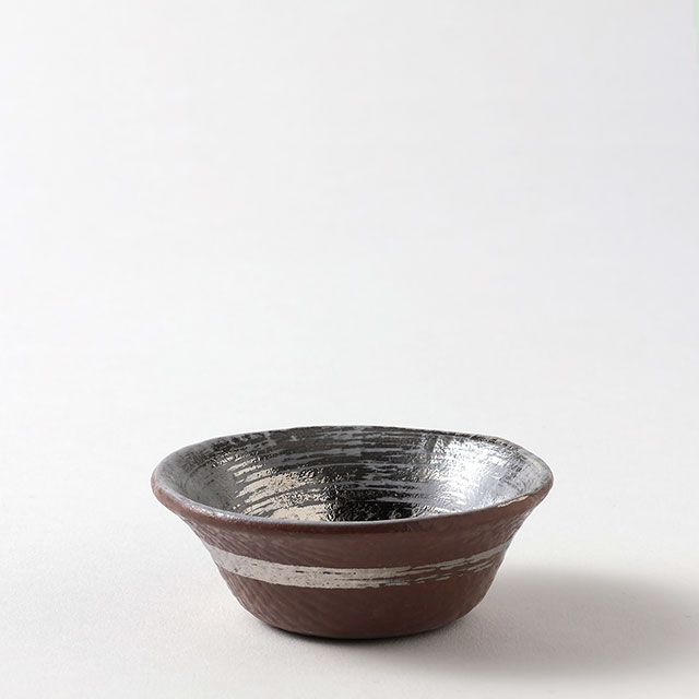和食器 銀箔 豆鉢丸 7.5