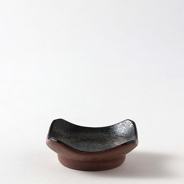 和食器 銀箔 豆皿角 6cm