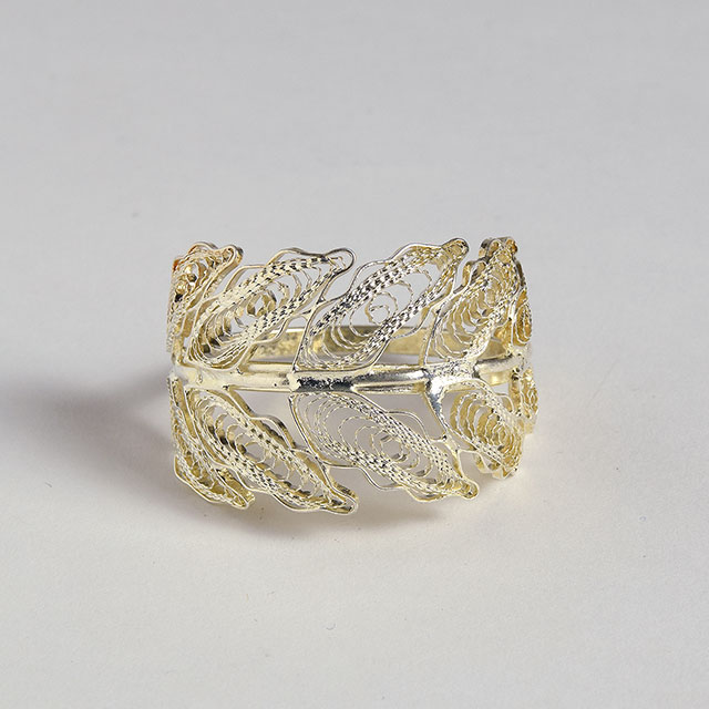 ナプキンリング　銀色リーフ　STH