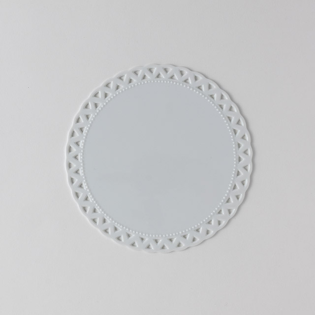 陶レース　ラウンドケーキディッシュ20cm