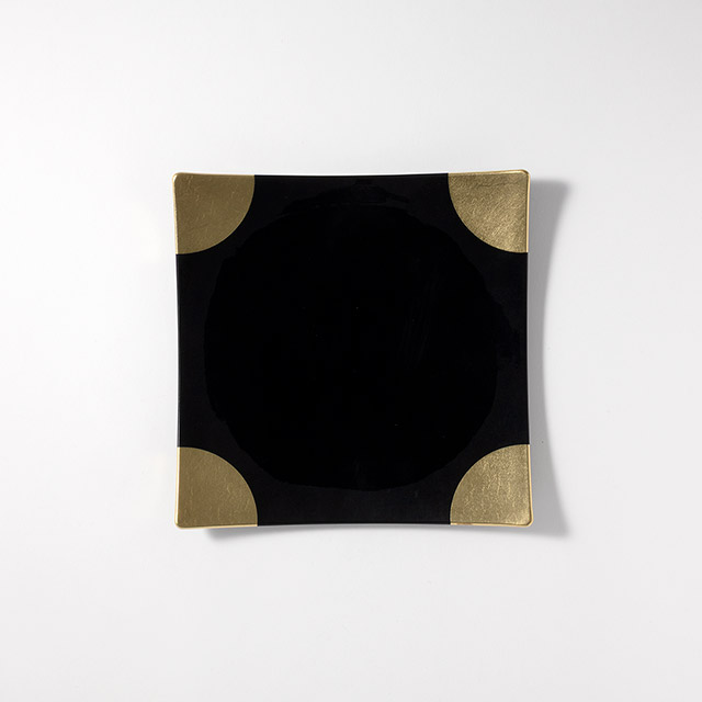 黒スクエアプレート　金箔22.5（大）