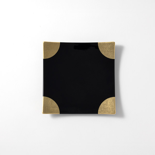 黒スクエアプレート 金箔15(小)