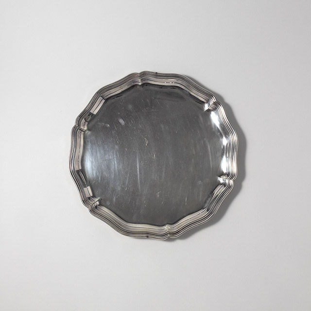 アンティークシルバー　6角トレー1944 30cm