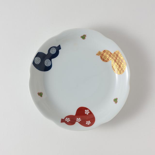 和皿　丸16.5cm　瓢箪柄