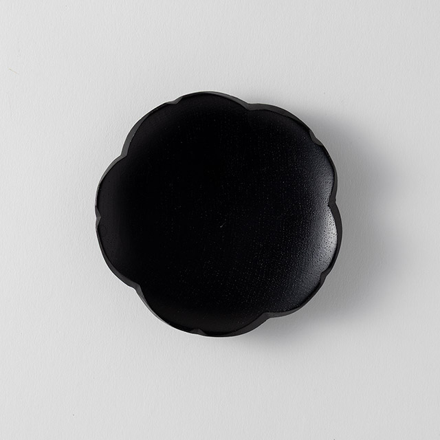 天然木 漆ミニ皿 9cm 黒