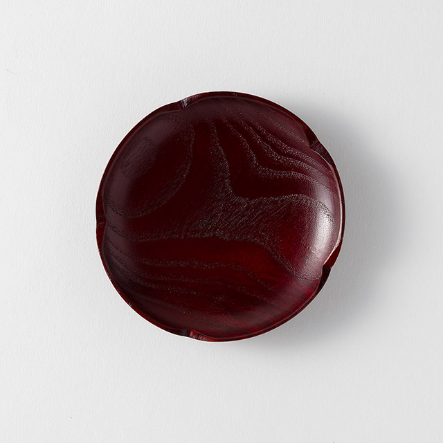 天然木 漆ミニ皿 9cm 朱