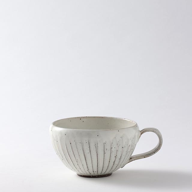 粉引　削ぎ目　スープカップ