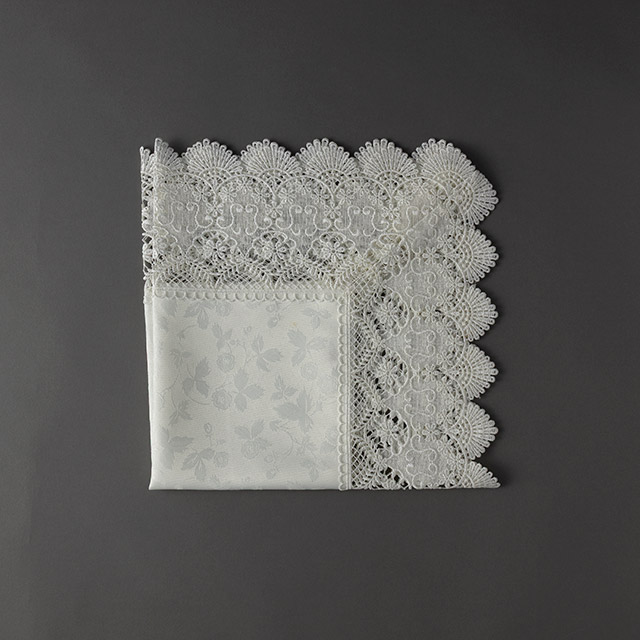 センターマット　キュピールレース白61×61