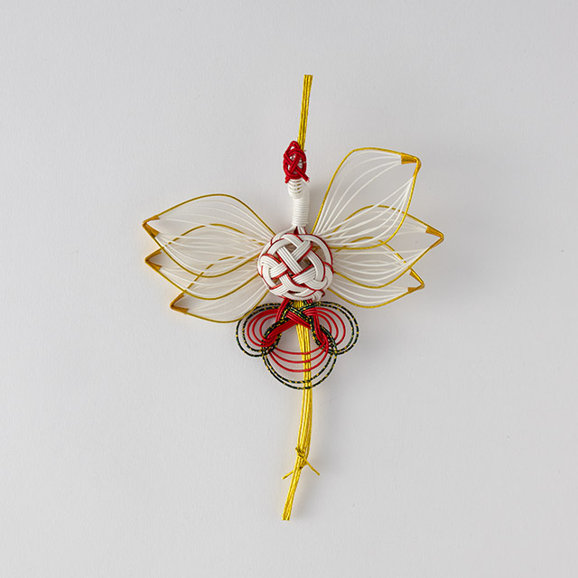 お正月　水引　鶴　白／赤