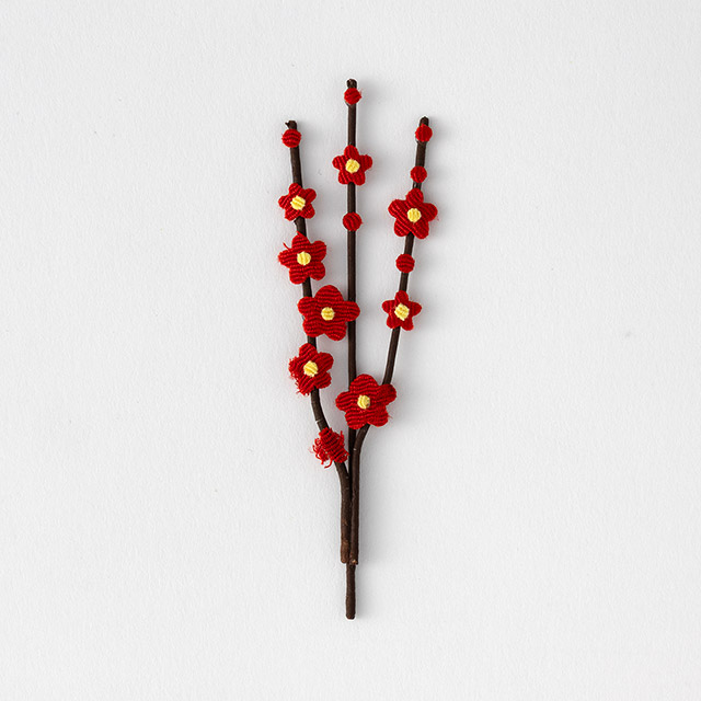 お正月　ミニ　紅梅枝メタル