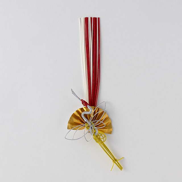 お正月 ミニ飾り扇・鶴紅白水引