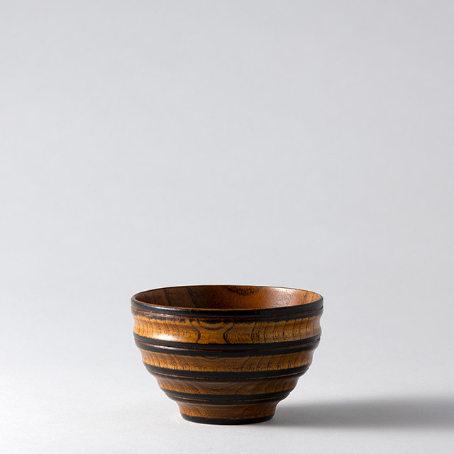 木製椀　茶／黒の輪