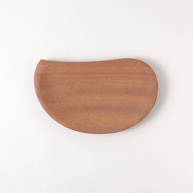 木製　変形皿　ラワン