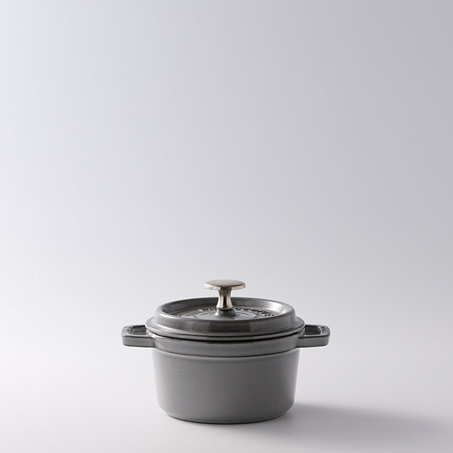 staub ココット 丸 14cm グレー