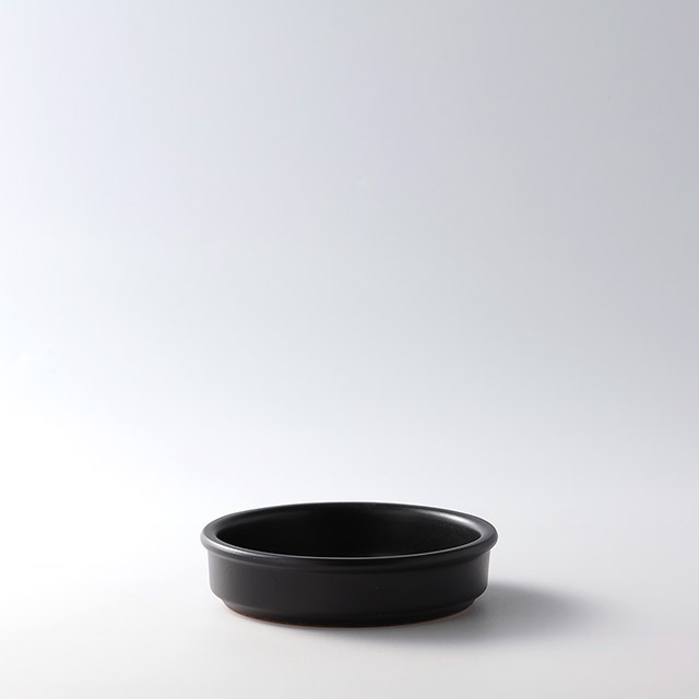 テラコッタ 耐熱皿 黒丸14cm