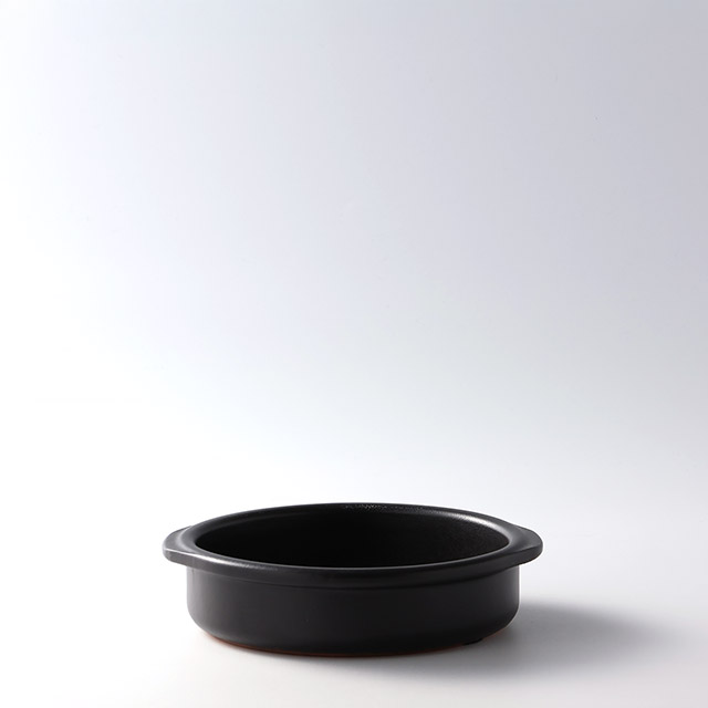 テラコッタ 耐熱皿 黒丸18cm