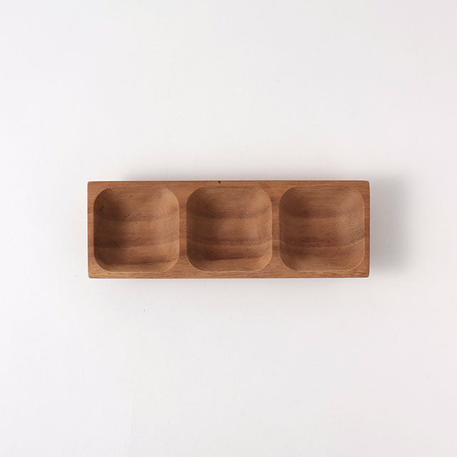 木製　薬味入れ　三連