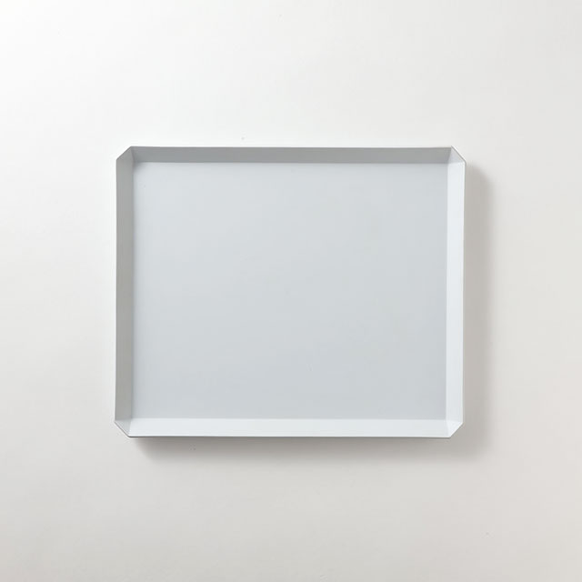 柳原照弘 長角皿 27×23 ライトグレー