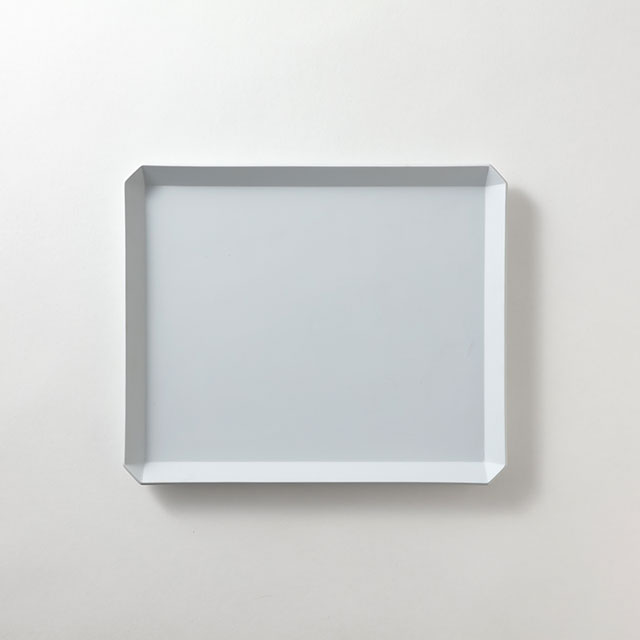 柳原照弘 長角皿 23.5×19.5 ライトグレー