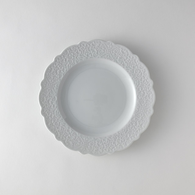 ALESSI 白地模様丸プレート27.5