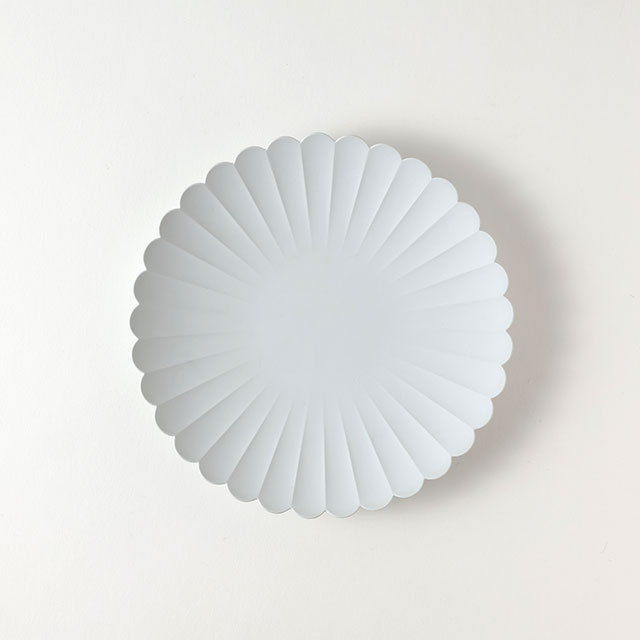 柳原照弘 丸花型皿ライトグレー 16.5cm