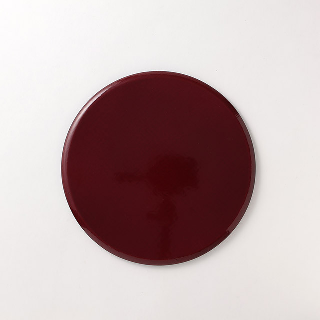 漆　敷板盆　黒／朱　丸24cm