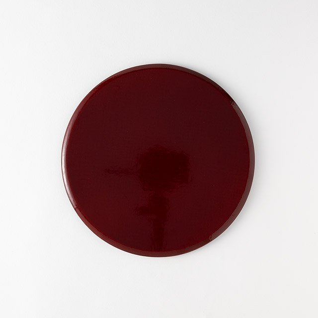 漆 敷板盆 黒/朱 丸24cm