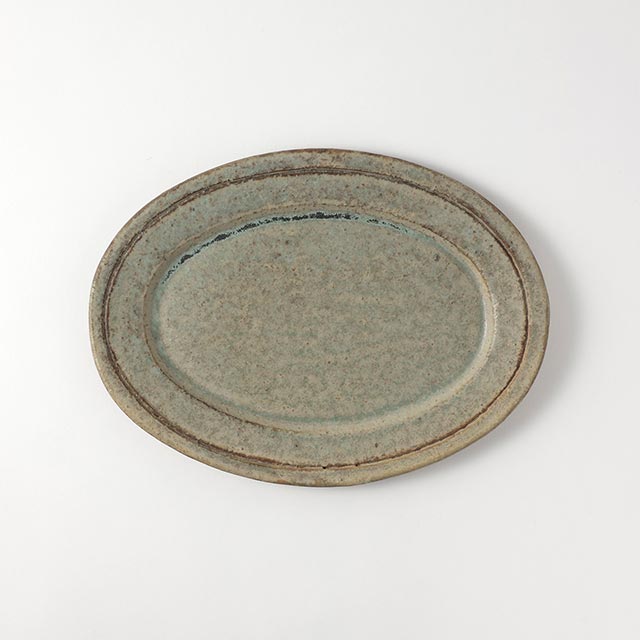 オーバル皿　鉄サビ　27×20　大
