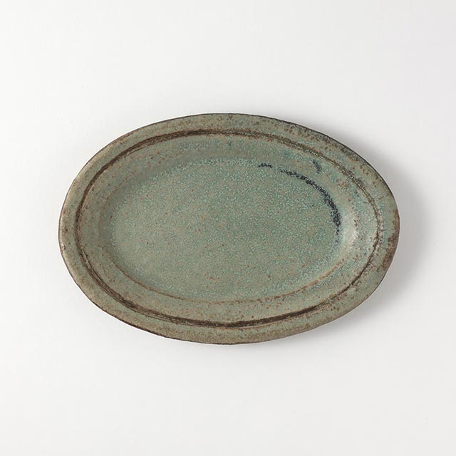 オーバル皿 鉄サビ 21×14 小