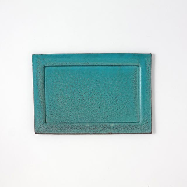 Madu　長角皿　ブルー　29.5×20.5　大（A)