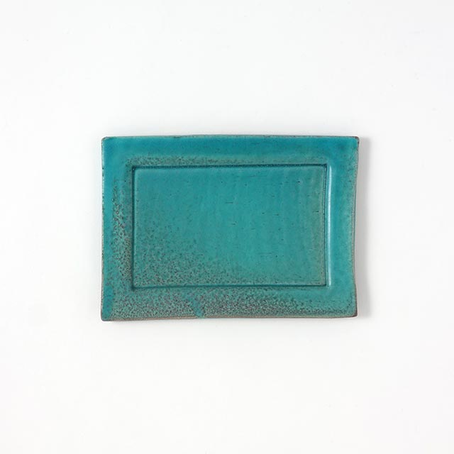 Madu 長角皿 ブルー 19×13.5 小