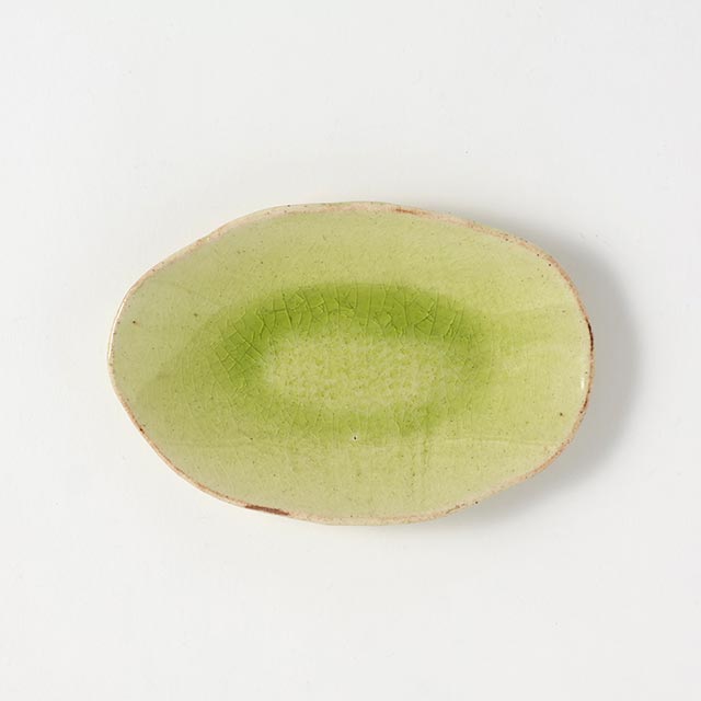 Madu　楕円変形皿　15×10　小