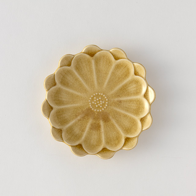 Madu 小皿 黄土色花 12cm