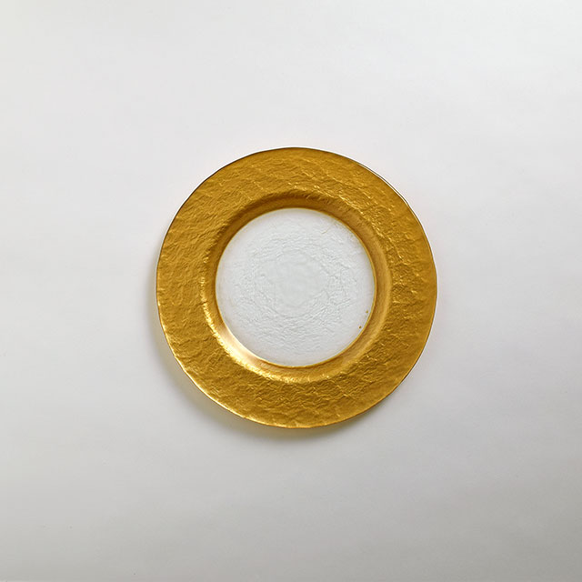 ガラス マラケシュ 金丸プレート 28cm