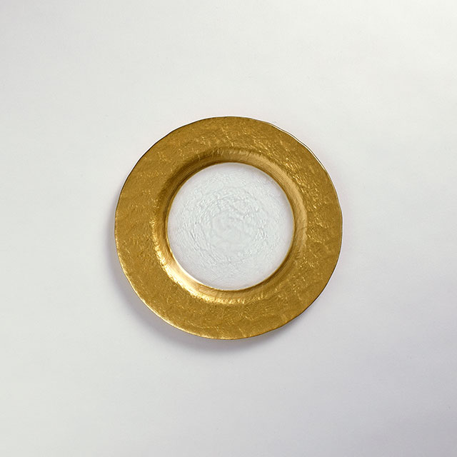 ガラス　マラケシュ　金丸プレート　22cm