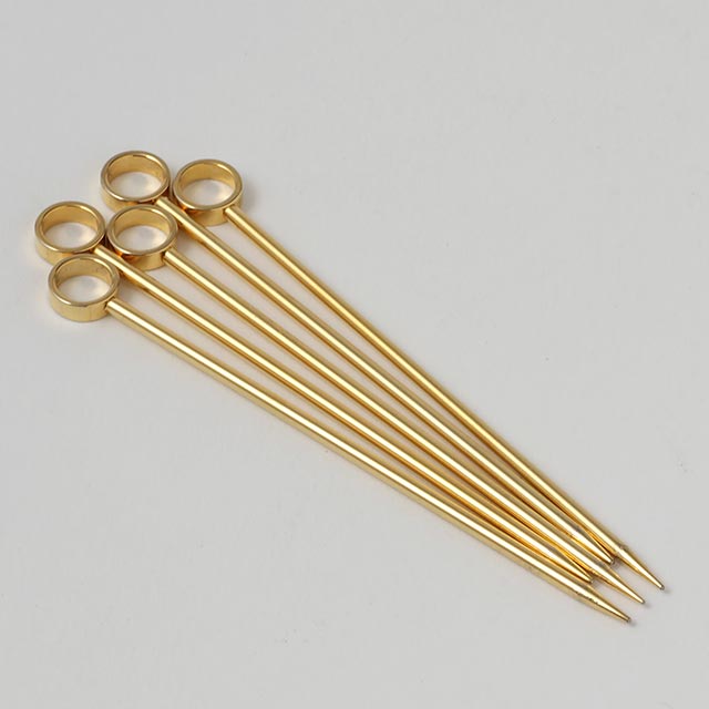アミューズ ピック丸穴金 5ヶセット