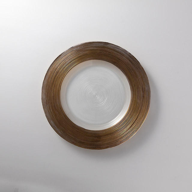 シャンテ ガラス金ライン皿 33cm