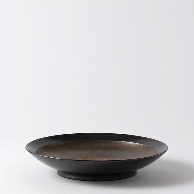 手島英則 銀彩浅鉢21cm